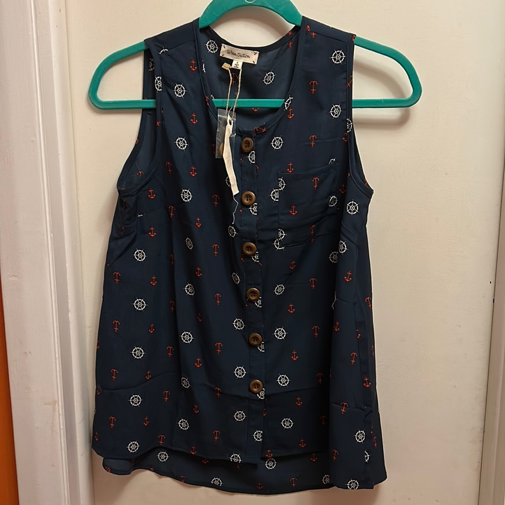Urban Diction Navy Nautical Tank Top size Small